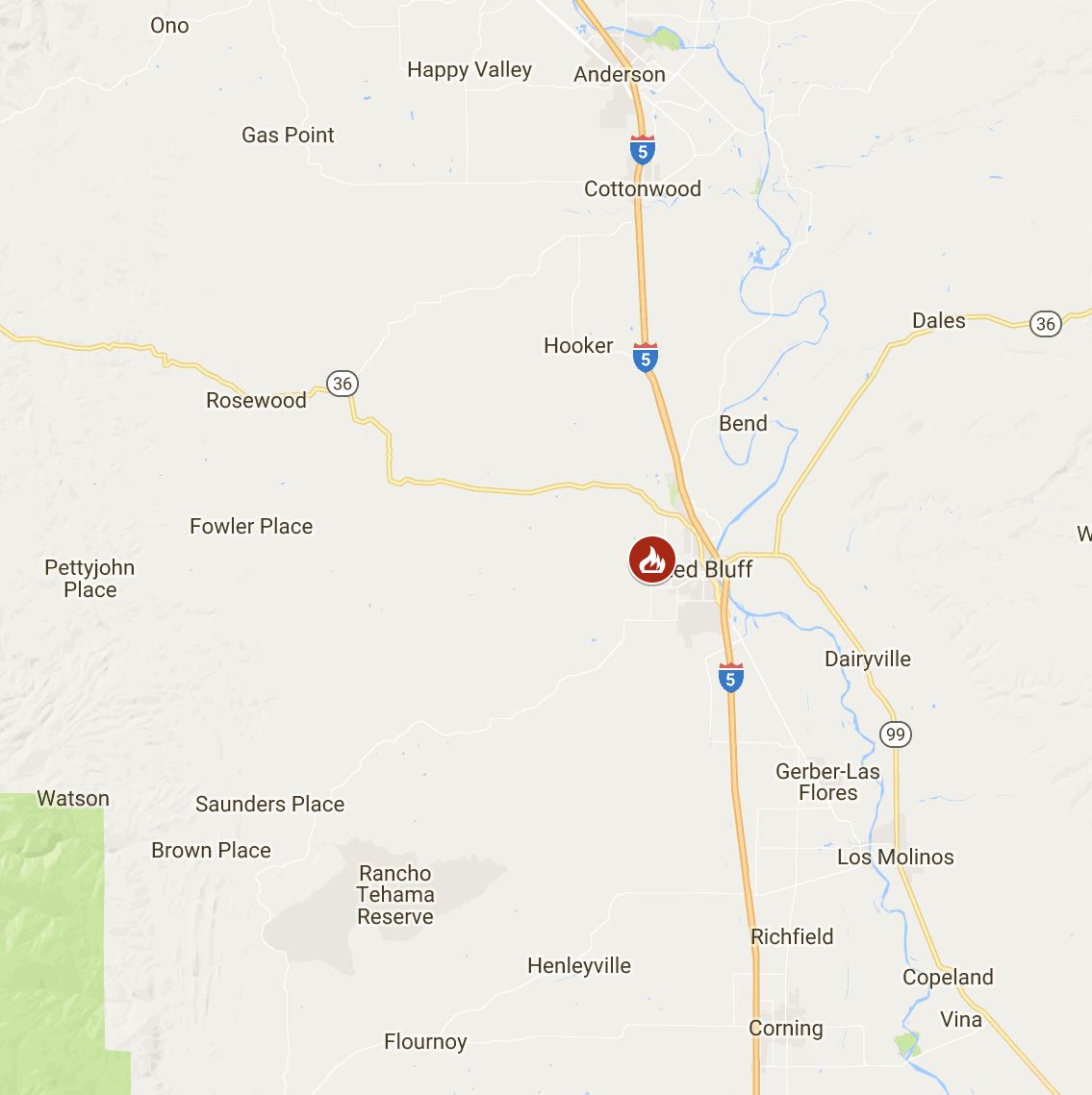 CAL_FIRE's tweet image. Firefighters are battling a 100 acre fire off Stoll Rd &amp;amp; Baker Rd, west of Red Bluff (Tehama County). #StollFire