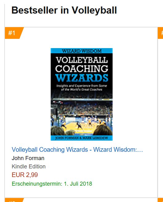 VBCWizards's tweet image. The second book is now #1 in Germany! #WizardWisdom #volleyball volleyballcoachingwizards.com/volleyball-coa…