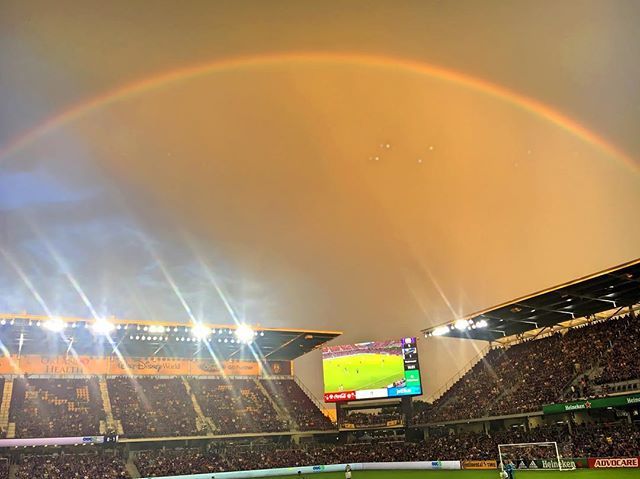 SocksWithCr0cs's tweet photo. After the rain comes the #rainbow for  #prideinourcity #orlvsmtl #orlandocity https://t.co/eYiQjermih https://t.co/lpjcLR2cM1