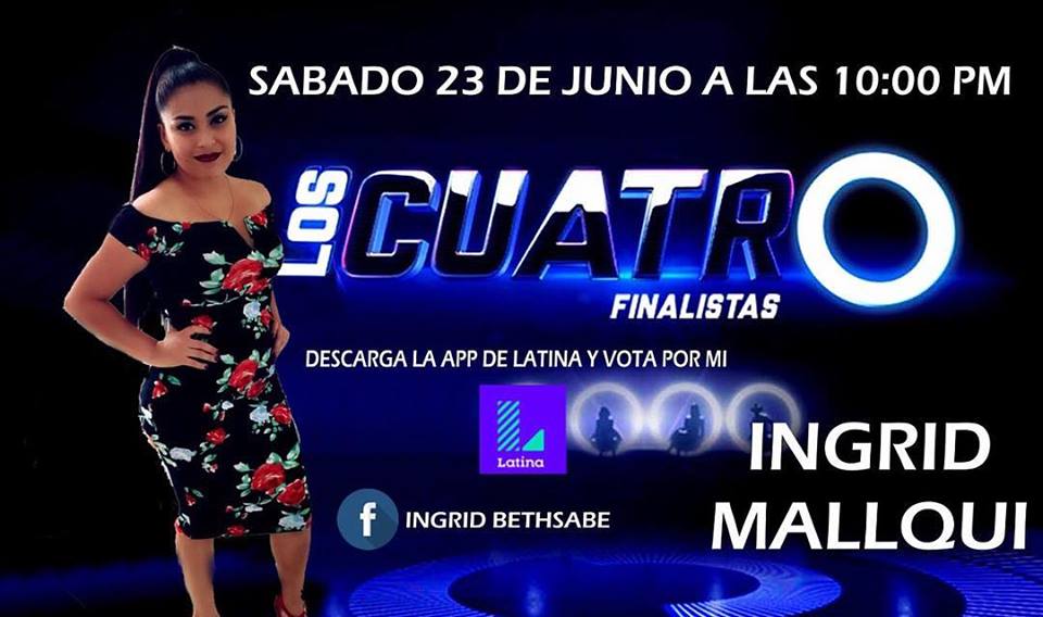 fueradeladucha's tweet photo. Por ahí tenemos otra data de que Ingrid Mallqui se presentará hoy en los #LosCuatroFinalistas, si alguien conoce de ella. Les pido que puedan compartir acerca de ella. https://t.co/dReYIv5wo3