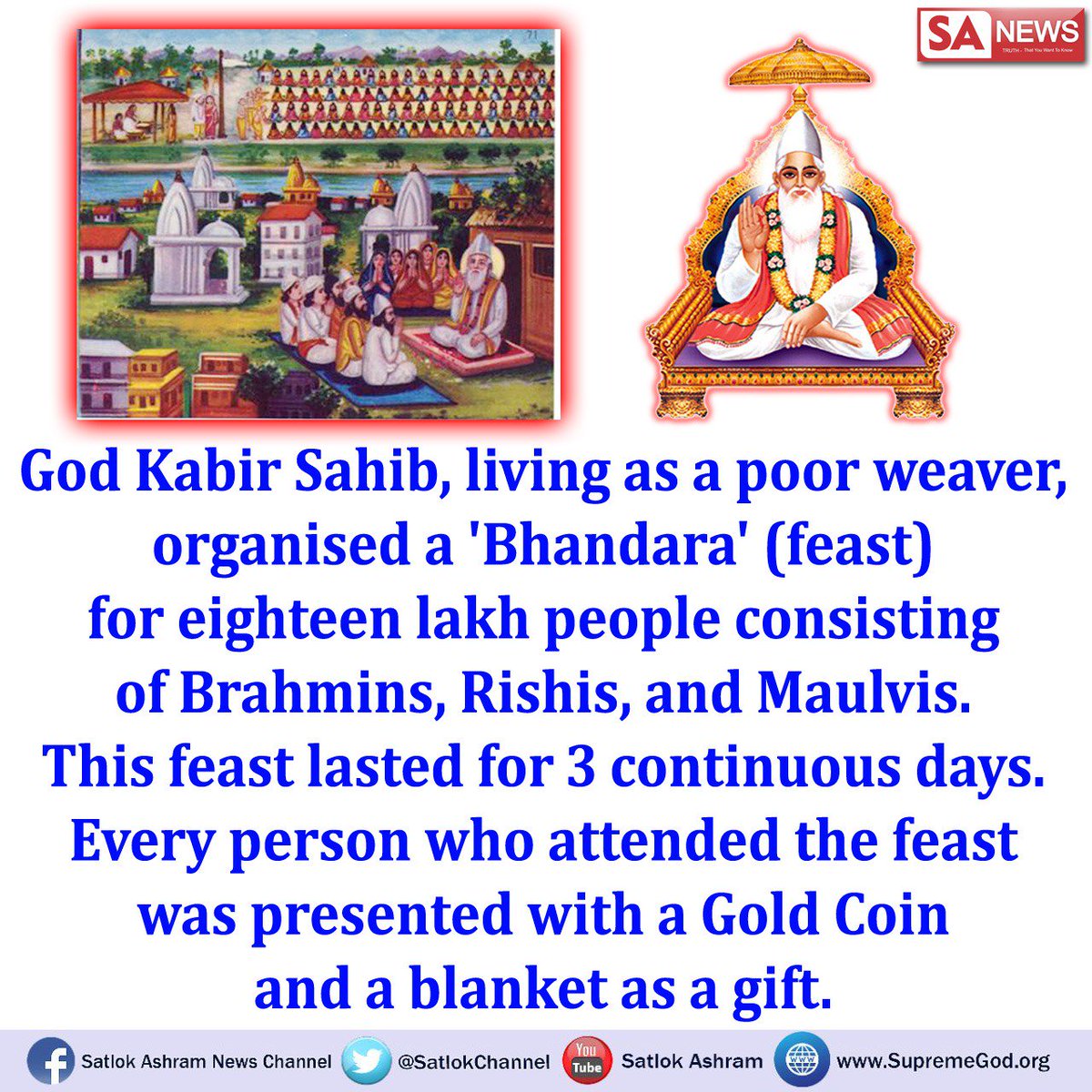 ShashiSimply's tweet photo. #GERSWE
&amp; #INDvPAK visitors where r u?
Saw #MiraclesOfGodKabir,600 years ago,#kabirsaheb organised feast(bhandara) for 18 lakh people.
28 jun 2018 world mega bhandara in rohtak.all world people invited for this event. https://t.co/d45iWUCq79