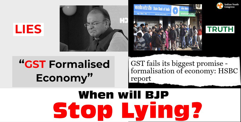 Instead of making right their wrongs, the BJP only believes in fooling India with lies after lies. So shameful! #Demonetisation #OrganisedLoot #BharatBachao