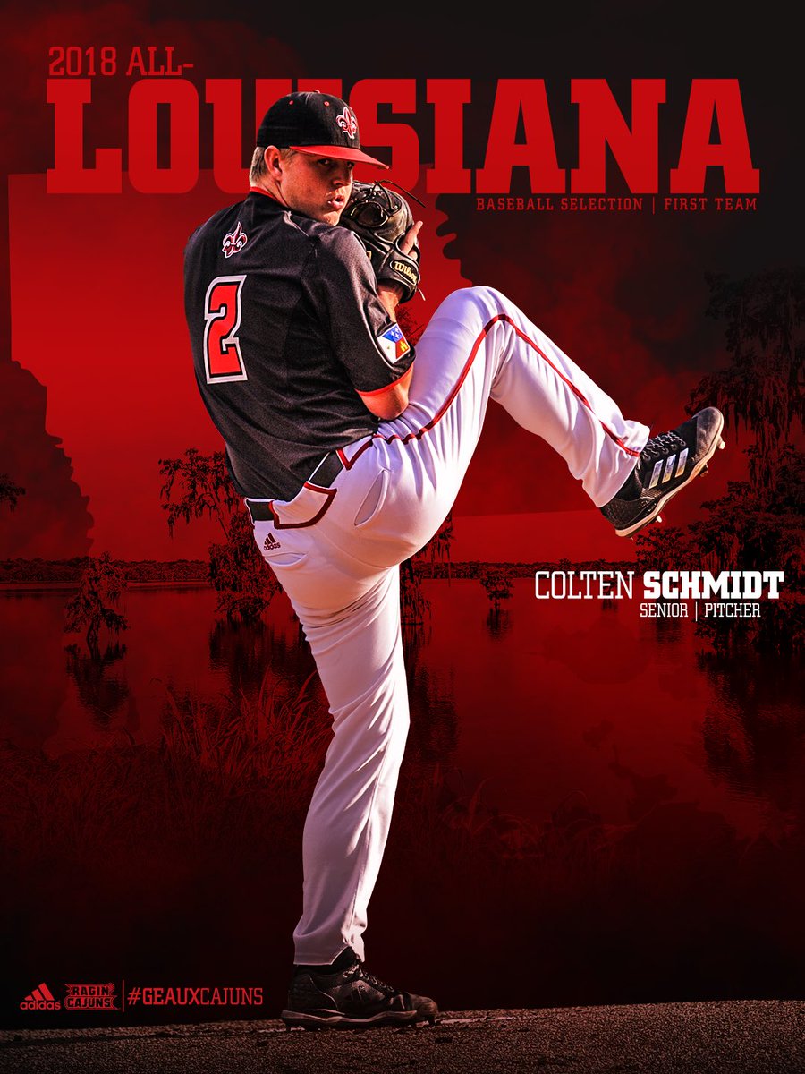 RaginCajunsBSB's tweet image. Congrats to Colten Schmidt who was named the @TheLSWA Pitcher of the Year and an All-Louisiana First Team selection! ⚾️ #GeauxCajuns ⚜️