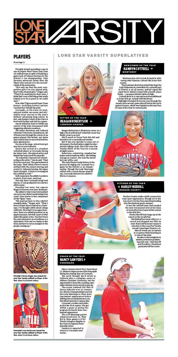 cmsilvajr's tweet photo. LSV Softball Super Team publishes Sunday in the Avalanche-Journal. We'll release the first and second teams in the morning on @LoneStarVarsity. Congrats to all and great work by @AJ_MikeGraham.
 
For more, https://t.co/A3jxwhsKI0 @APSE_sportmedia https://t.co/xWNpdyrHTL