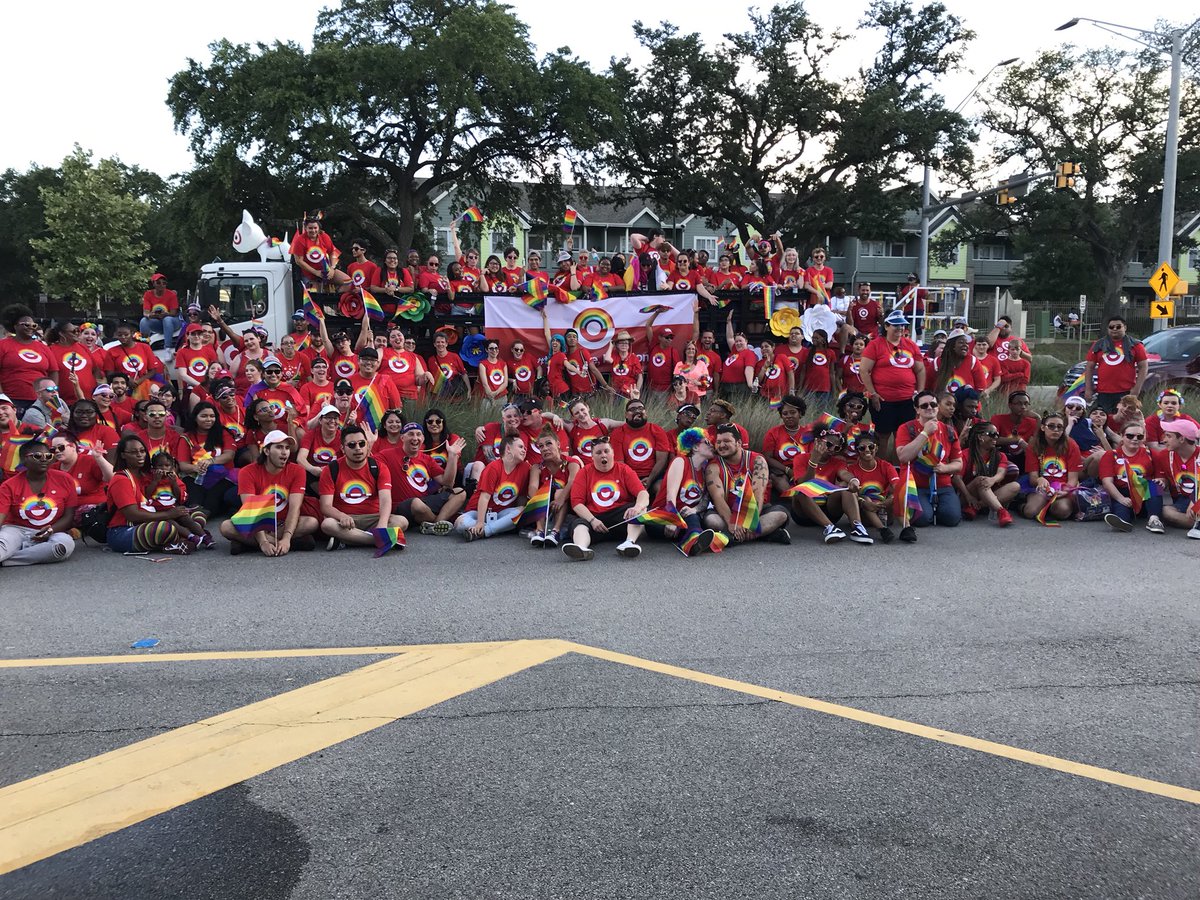 Great day today with #TARGET Group 392 team participating in the #houstonprideparade #takepride - we had one of, if not the biggest contingent of volunteers there! <a href="/davidtollar/">David Tollar</a> <a href="/KaylaSanson1/">Kayla Sanson</a> <a href="/johnp_sheehan/">John Sheehan</a>