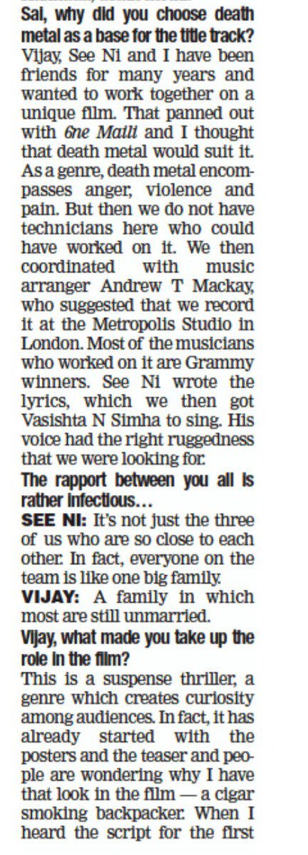 saimusic's tweet photo. Our movie #6ne Maili article in Today's Times Of India  :-) https://t.co/AGFNM6IYoD