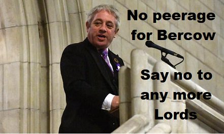 BobHubbuck's tweet photo. The Government should take note the general public do not want any more Lords, and certainly not a Lord Bercow. https://t.co/Vuz0zeG45u