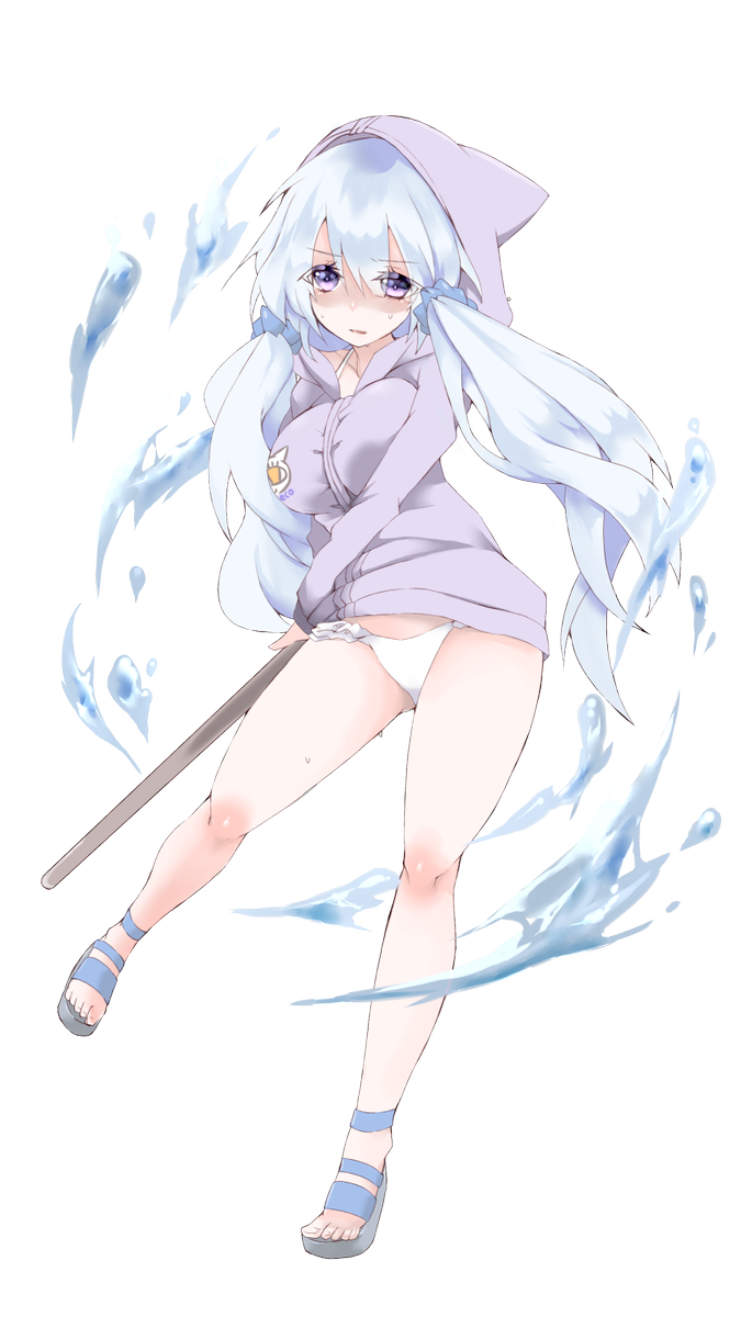もね 創作 せっかくなので攻撃絵も描いて完成させた 某ソシャゲ風に立ち絵 攻撃絵 被弾絵 で 水着の女の子は普段は水着姿をパーカーで隠していてもらえると私が大変嬉しい っていう絵