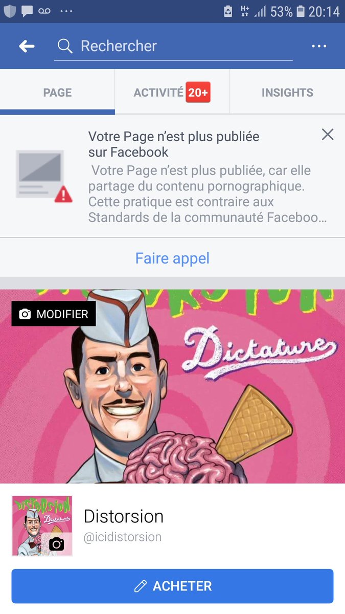 iciDistorsion's tweet photo. Va t-on mesurer la gravité de cette #censure incroyablement réac et #moraliste, ce dangereux #rétropédalage culturel qui dévore les réseaux sociaux et notre monde qu'ils voudraient #standardiser? Disto hors-ligne sur @facebook, comptes bloqués, gendarme dans les têtes.
#dictature https://t.co/AuueAGngH5