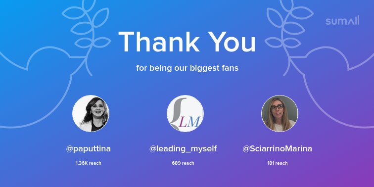 Emanuelatz's tweet photo. Our biggest fans this week: @paputtina, @leading_myself, @SciarrinoMarina. Thank you! via https://t.co/Nk2KL4dLKV https://t.co/81QZmc13bB