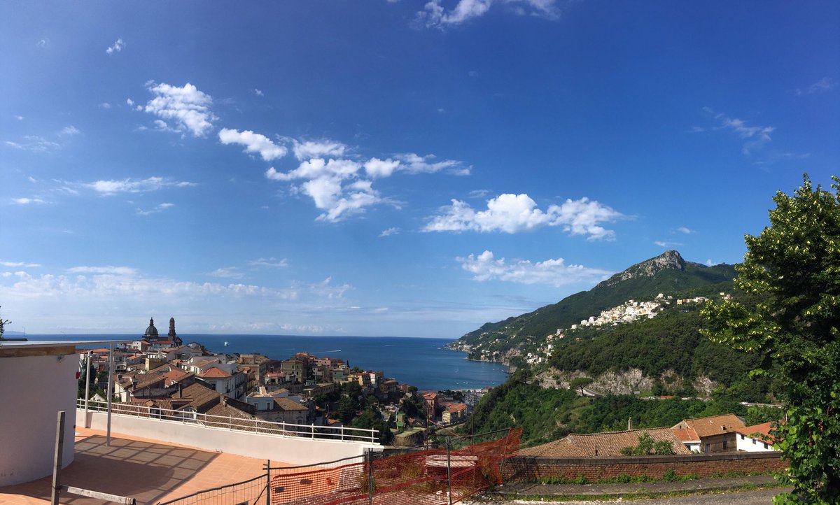 UD_Takes_Europe's tweet photo. (Saturday): View from Vietri sul Mare-Amalfi train station, Mt. Vesuvius from Herculaneum, Hike up Vesuvius and look down on Pompeii, and Pompeii! https://t.co/bXmsv6nwVS