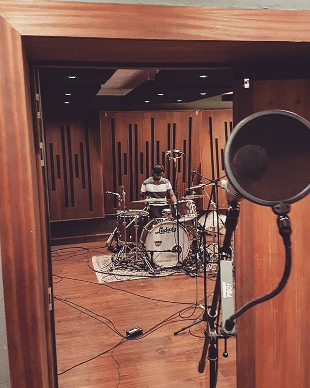 MickeyBurnsBand's tweet photo. The quiet before the storm. Such an epic time laying drums at @highseasstudios. That Ludwig drum kit sounds like a beast. https://t.co/iNdGwqQiSo