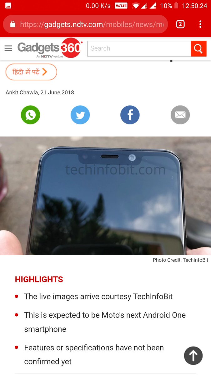 techinfobit's tweet image. #techinfoBiT got featured on more than 60 Indian and Global technology news portals for publishing the first ever hands-on images of Moto One.
😍 Proud and Happy 😍
