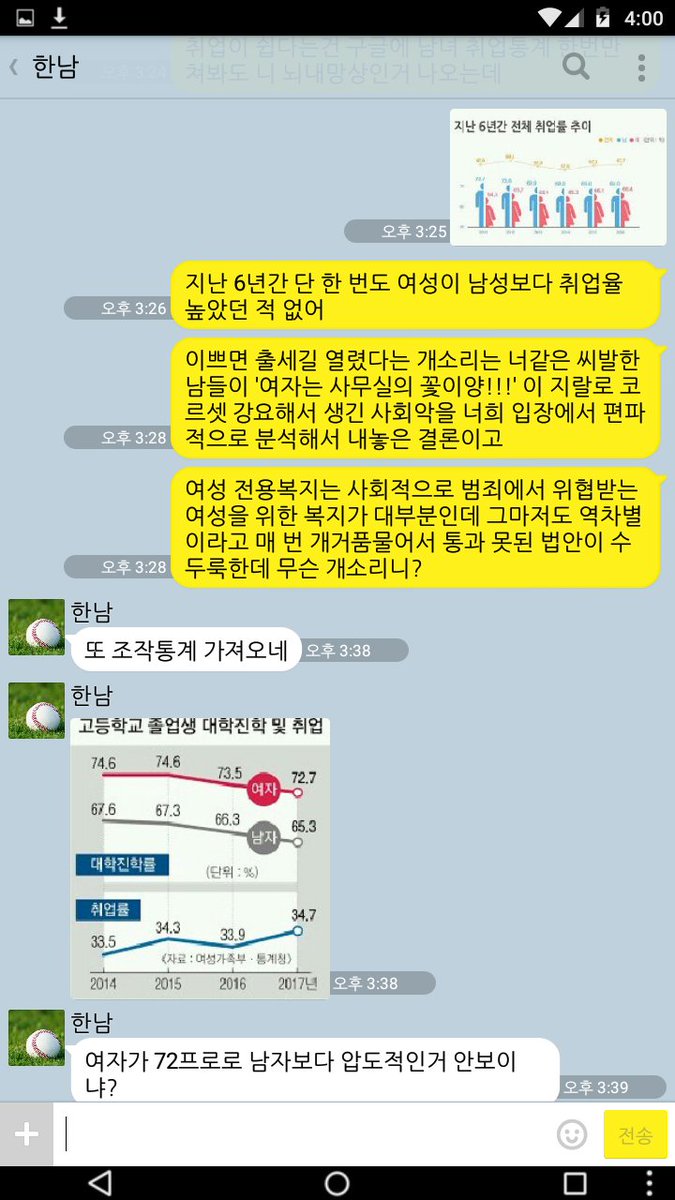 324racer's tweet photo. 페미니즘보고 핑계라고 매도하는 무식한 한남 교육하는 톡 (1) #페미 #페미니즘 #한남 #미러링 https://t.co/9dDB0yjNVi