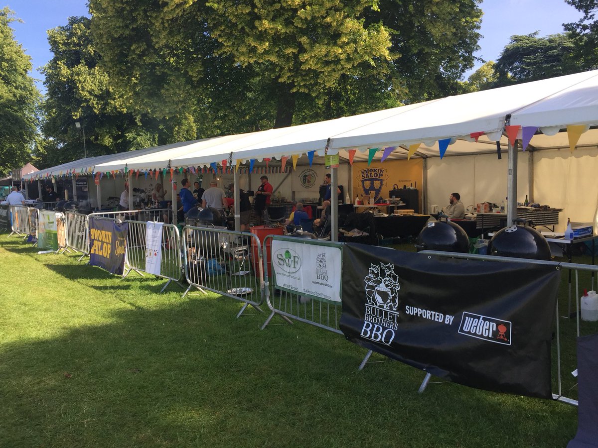 Spot of judging today <a href="/shrewsfoodfest/">shrewsfoodfest</a> #bbq teams all set up and ready to go