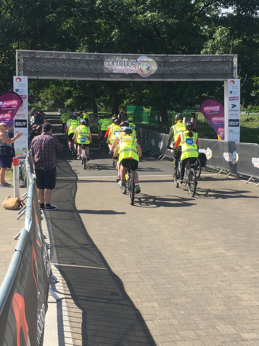gant_paul's tweet image. And they’re off! #cyclelive #mysightnotts #blindcyclists #tandemcyclists