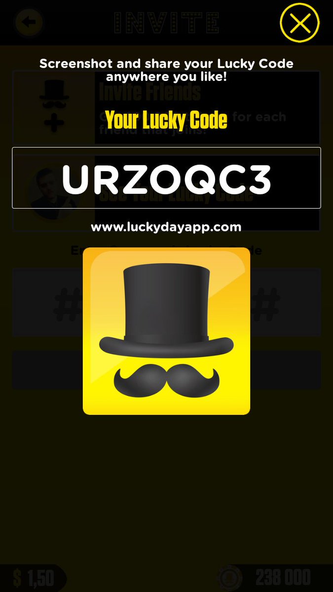 TestApps12's tweet image. Installez l&apos;application &quot;LuckyDay&quot; et ajoutez le code ci-joint! Et tentez de gagner l&apos;argent que je me ferai grâce au parrainage, par tirage au sort!