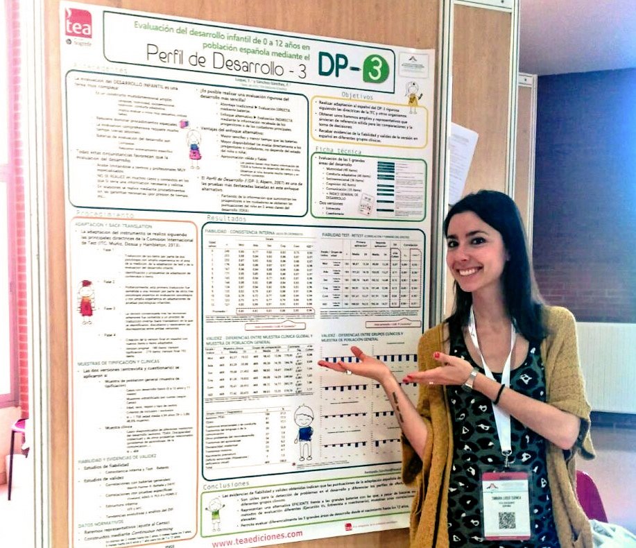 TEAEdiciones's tweet photo. Exposición del Póster: "Evaluación del desarrollo infantil de 0 a 12 años en población española mediante el Perfil de Desarrollo-3 (DP-3)" en #CIPE2018 por nuestra compañera Tamara Luque. Estupenda experiencia y gran congreso @cipe2018 @unirioja @acipe_es https://t.co/08uyyYIQrZ