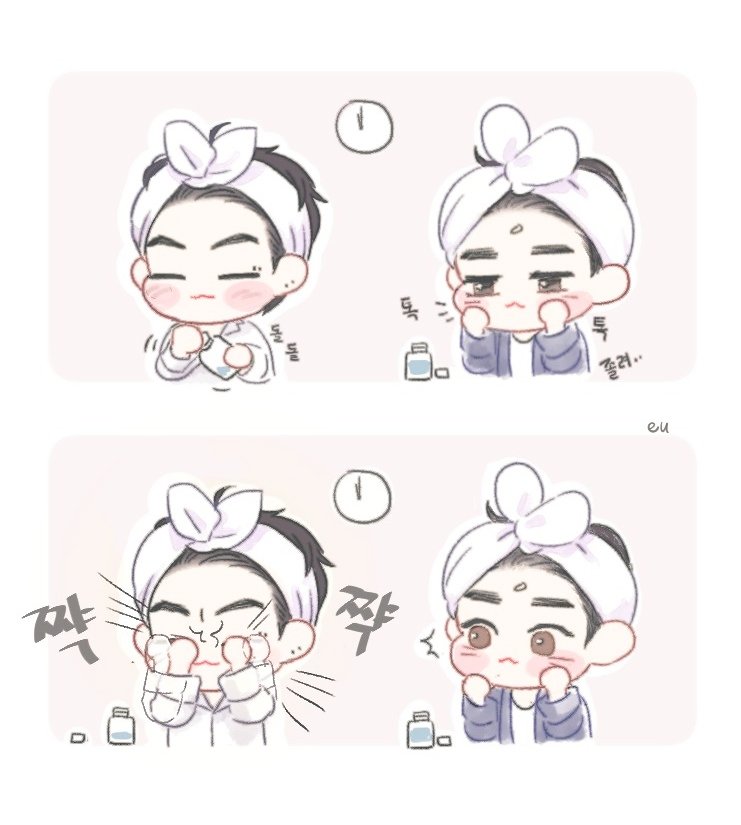whereiseu's tweet photo. 제제프의 스킨케어 
솔티님 트윗보고 그렸어요😙 https://t.co/RM3nAjGEsm