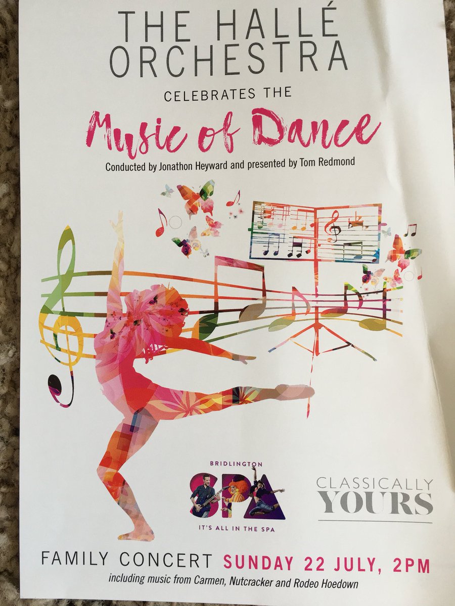 Just 4 weeks to go before <a href="/the_halle/">The Hallé</a> come to <a href="/bridspa/">Bridlington Spa</a>. Can’t wait, lovely programme of dance music <a href="/OrchestrasLive/">Orchestras Live</a> <a href="/ace_thenorth/">Arts Council England, North</a> <a href="/artsremarkable/">Remarkable Arts</a> @moreBridlington <a href="/HoldernessNews/">Holderness & Hornsea Gazette</a> <a href="/SBComChoir/">StamBridgComChoir</a> <a href="/BridFreePress/">Brid Free Press</a> <a href="/RadioHumberside/">BBC Humberside</a> @YorksCoastRadio <a href="/harriWattsband/">harriWattsband</a>