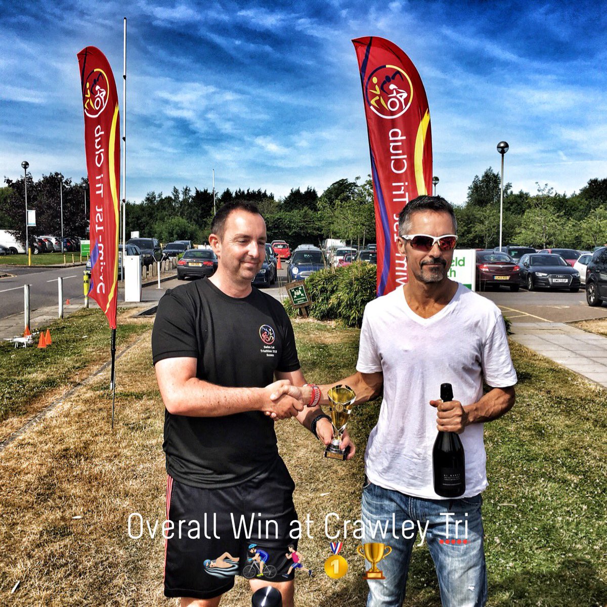 Happy to take the outright win 🏆🥇today <a href="/Swim1stTriClub/">Swim-1st Tri Club</a> and be the only athlete to dip under the hour 🎉🏊🏻‍♂️🚴🏻‍♂️🏃🏻‍♂️#hipreplacement #hiprunner <a href="/OR_UK/">Orthopaedic Research UK</a> <a href="/JRIOrthopaedics/">JRI Orthopaedics</a> <a href="/SharksSwimShop/">Sharks Swim and Triathlon 🦈</a>