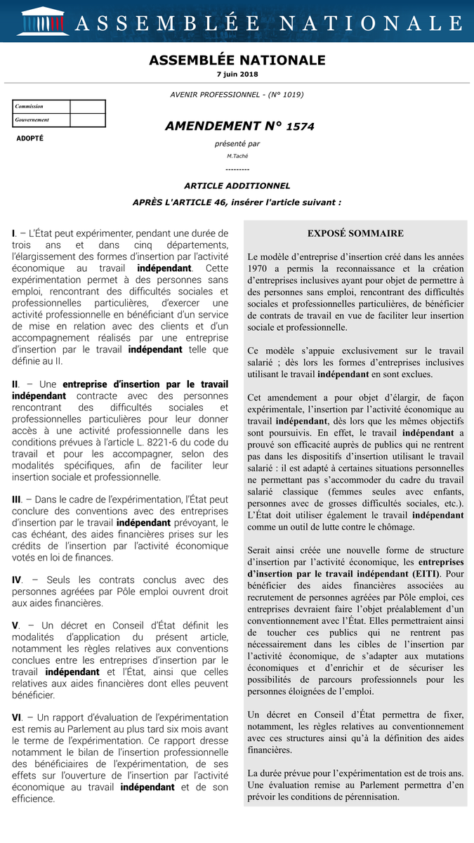 Eldjai's tweet photo. Toujours plus dévoués aux plateformes, @Aurelientache &amp; @LaREM_AN veulent créer les EITI : Entreprise d'Insertion par le Travail Indépendant.
Tu vas voir que @UberFR , @Deliveroo_FR et toute la #Freexploitation vont finir par obtenir des subventions gouvernementales. https://t.co/we2EjiZNxA