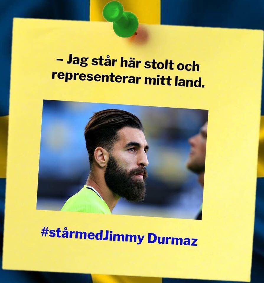 Tyvärr finns det de som inte kan skilja på rätt och fel i hur man uttrycker sina känslor. Vi ser det som en självklarhet att stötta alla våra landslagsspelare. Jimmy får vår kärlek lite extra idag och vi ser fram emot matchen mot Mexico!
#stårmedjimmydurmaz