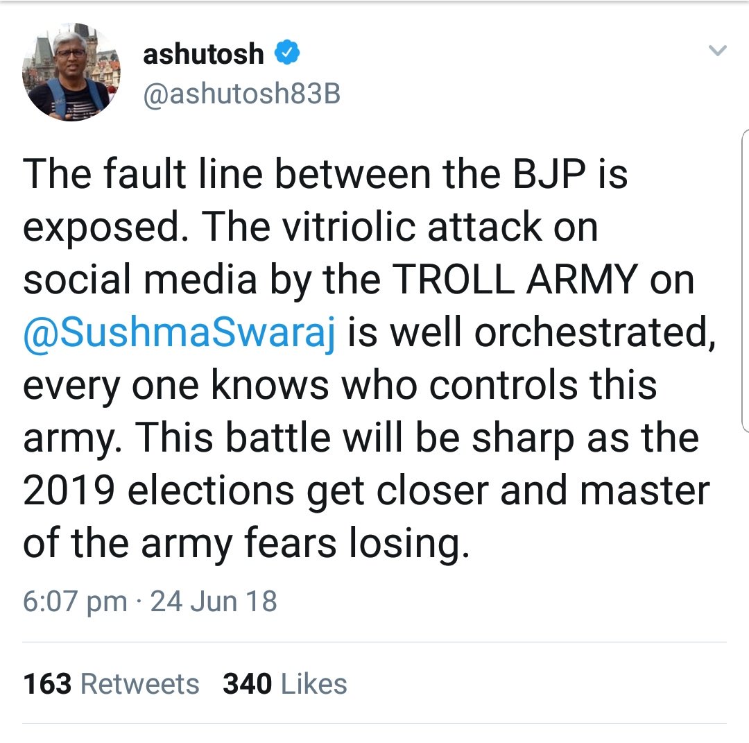 RituRathaur's tweet image. Mam @SushmaSwaraj we have praised &amp;amp; loved you in past but that time you never liked or RTd our tweets

When you were attacked on #LalitGate , it was us your SM supporters who ran #IstandwithSushmaSwaraj not the media trolls you r unleashing us now..
@narendramodi 
@AmitShah