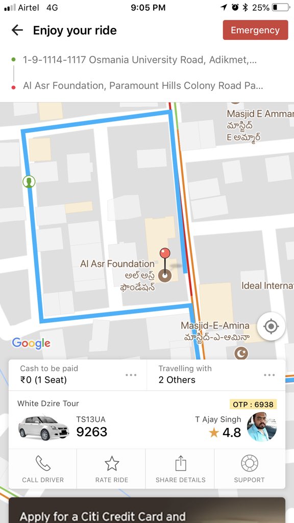 shahid_hussain's tweet image. @Olacabs @ola_supports One more mess. This is how Ola works. See my drop location pin and see the pickup location. Ola say first pickup then drop. Ridiculous. I guess we’ll need to have some alternatives. #StopUsingOla