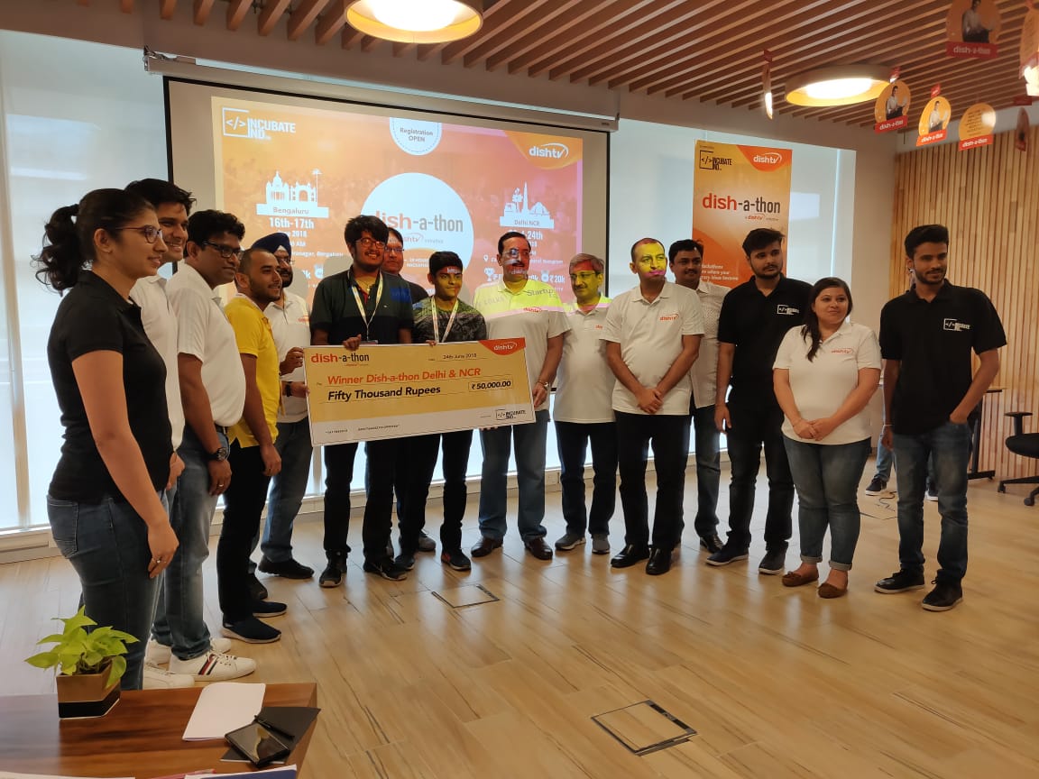 IncubateIND's tweet photo. Now the Winner is Team GitInit
HUSTLE...... says it all..
Congratulations
@DishTV_India @redbullindia #Dishathon2018 #cowrks #Cowrkscommunity #IncubateIND #dishathon #brewhouseicetea https://t.co/4Pj5oKCylq