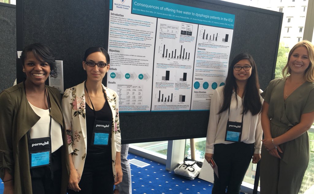 McGillRehab's tweet photo. Consequences of adding free water to dysphagia patients in ICU - Well presented! #CAOT2018 #dysphagia #ICU https://t.co/kBVFdGydkT
