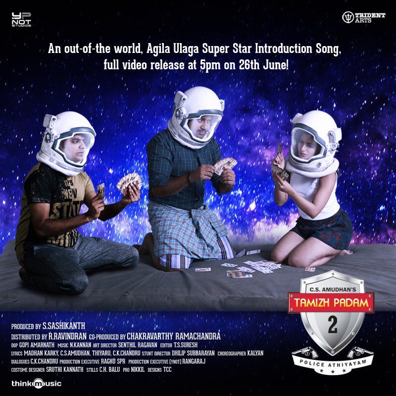 actorsathish's tweet photo. #NaanYaarumIlla “Karuththu Migundha Paadal” on the way 
26th June 5pm #TP2 #ThamizhPadam2 https://t.co/qF3jDc5Gcw