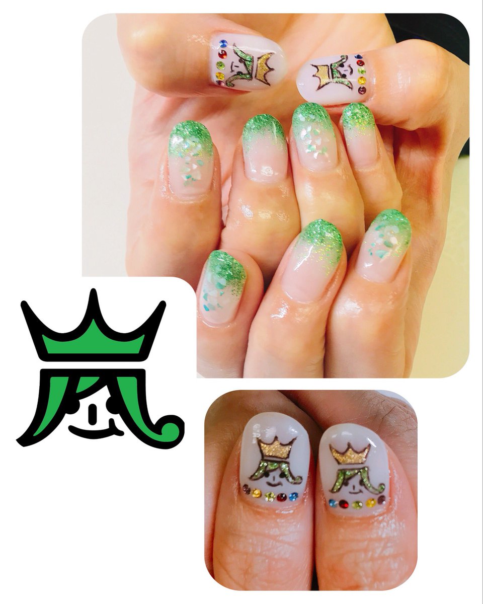 Nail Salon Roundabout A Twitteren 緑推しさんの嵐ネイル 夏