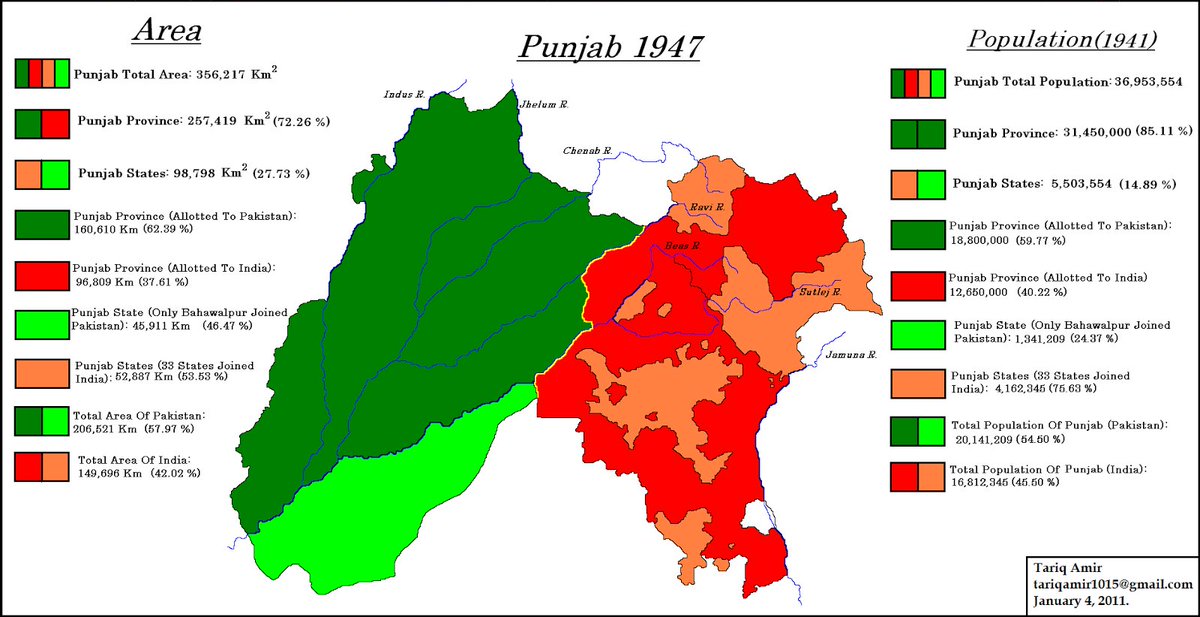 Map Of Punjab Before 1947 In Punjabi Learn Punjabi On Twitter: "How Punjab Was Divided In 1947  Https://T.co/Ausqshohqm" / Twitter