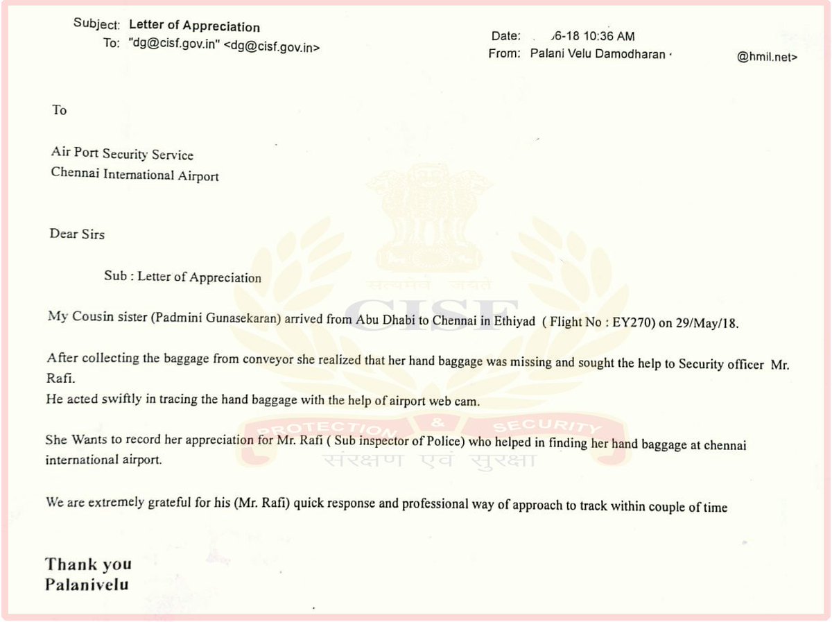 Cisf Thank You For Sharing Your Valuable Feedback With Us This Will Definitely Motivate Encourage Personnel To Continue Their Service With Utmost Dedication Sincerity T Co 4gyqhfm5s3