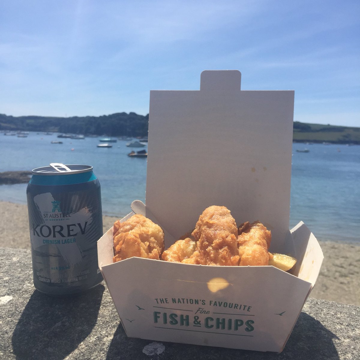 It’s a fish &amp; chip and Cornish beer kind of day....                      <a href="/StAustellBrew/">St Austell Brewery</a> #thewatchhouse #stmawes #cornwall #fishandchips