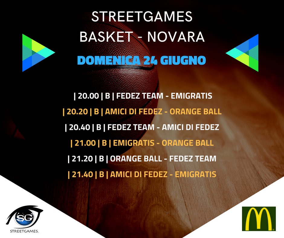 StreetgamesOff's tweet photo. Pronti per la seconda giornata di #calcioa5 e #basket dalle 19.40 tutti in campo. #sg13 #passionesportiva #Novara https://t.co/TuOVcSMwq4