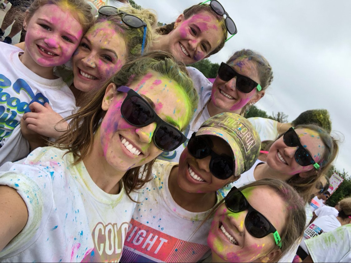 CiaraSpeller's tweet photo. Happy Sunday Everyone! How are you spending yours? I’m running my first @colorvibe5k with my best friends! See ya at the finish line! #ColorVibe5k #SeventhGradeSweethearts https://t.co/CJ836QCMar
