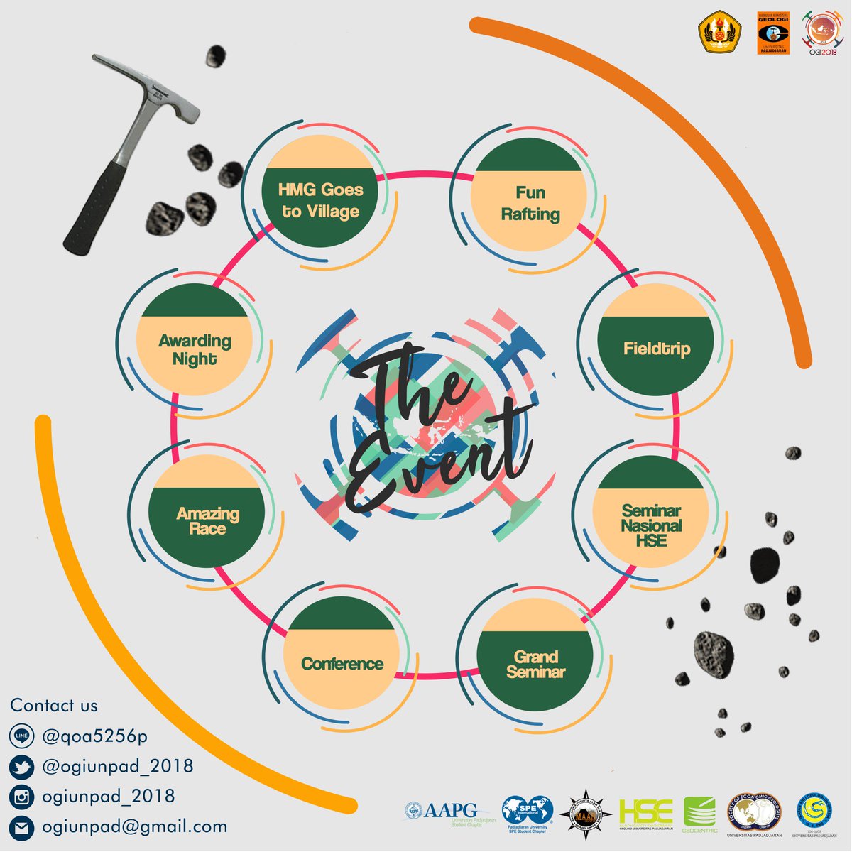 OGIUNPAD_2018's tweet photo. [[THE EVENT]] 

Good day fellow geologists!

The Biggest Indonesian Geological Olympiads in this year,  OGI 2018 is coming! Here are the events that will be held in OGI 2018, https://t.co/i1Pi3MDgRk
