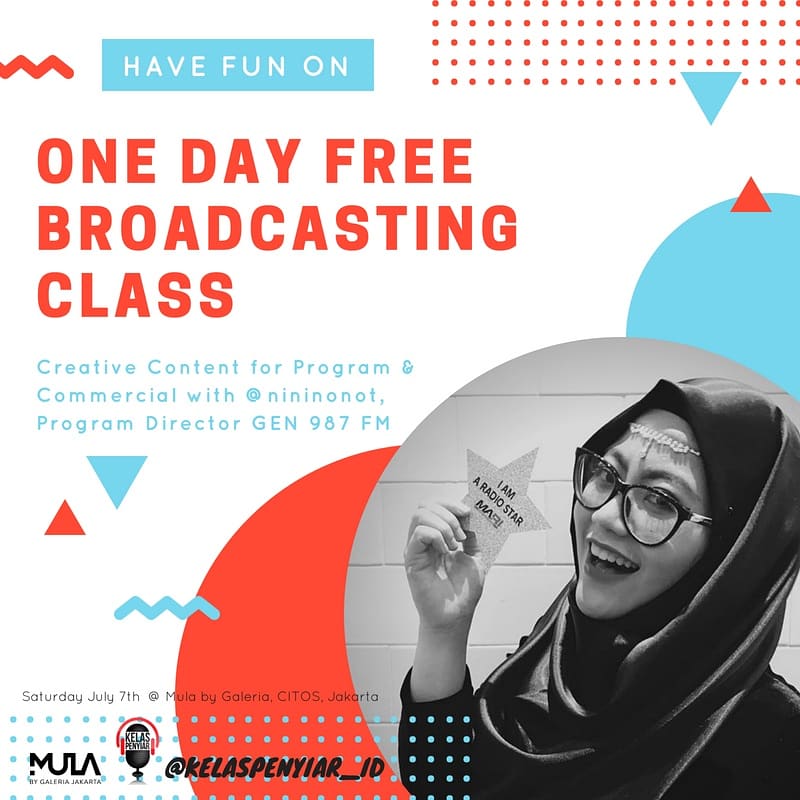 kelaspenyiar_ID's tweet photo. Mulai jam 00.00 WIB malam ini kamu sudah bisa daftar batch 26 #FreeBroadcastingClass !
Pendaftaran One Day #freebroadcastingclass dibuka sampai Selasa 26 Juni 2018.
Pendaftaran di https://t.co/9VqocROpiO klik menu 'Daftar Sekarang' atau link https://t.co/dRlPLAW9BN
Goodluck! https://t.co/ok0D96Ntca