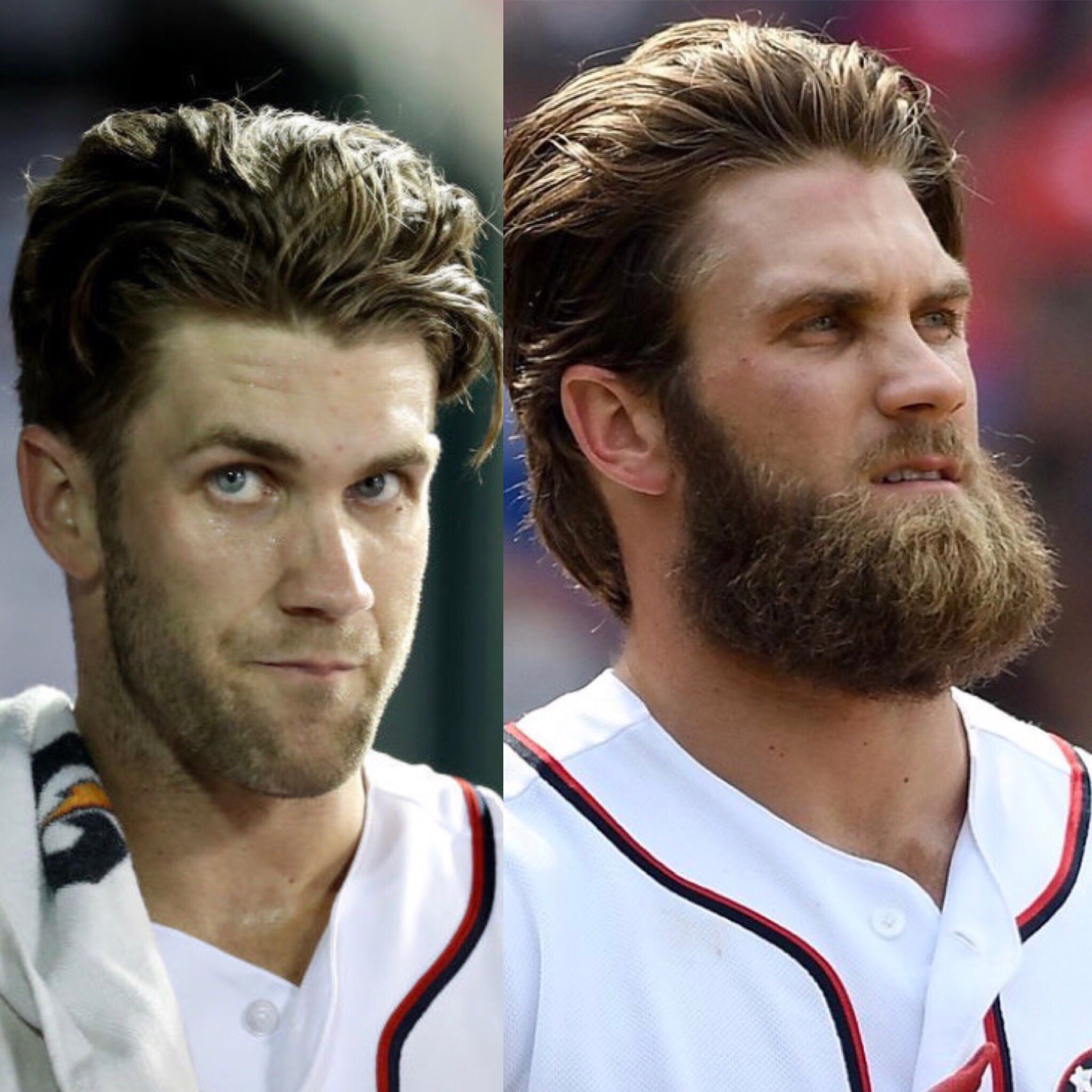 X 上的Gabriel Vergara：「SURVEY: Bryce Harper without beard [now] or with  beard [before]??? which look is better? #Beard #Beards #Barba #Barbas # Bearded #BeardedMen #Baseball #Beardless #Miami  / X