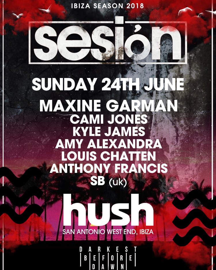 Sesion_Events's tweet photo. Come catch up with the team tonight  at @HushIbiza 10pm-3am with €12 all you can drink for 1 hour, one of the world’s Top 100 DJs, and a generally 🔥🔥 line up! https://t.co/4z18dBX6mm