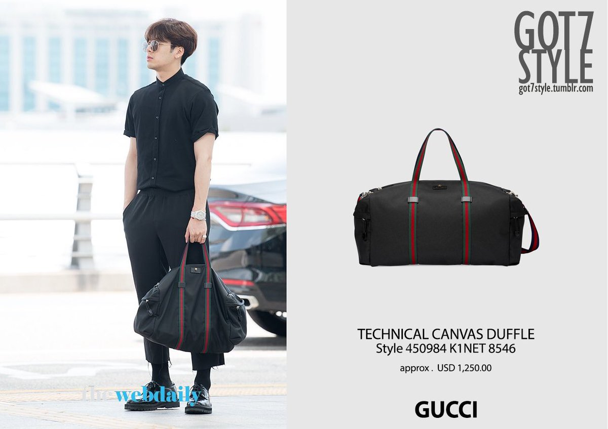 gucci technical canvas duffle bag