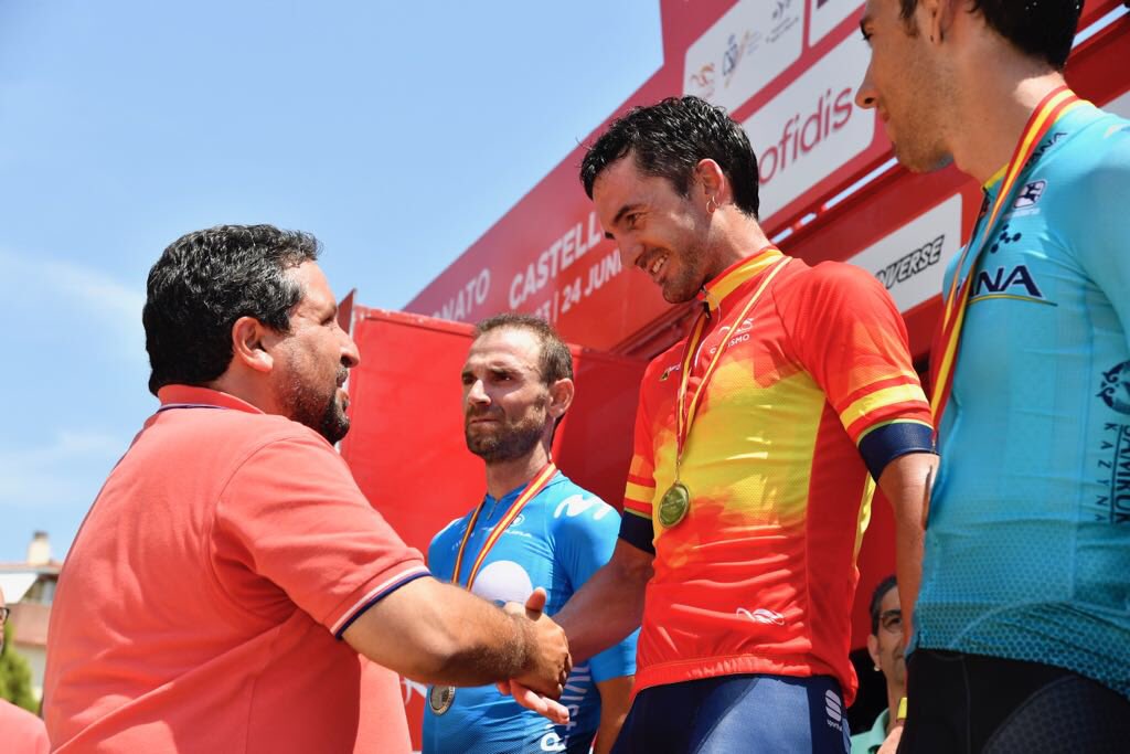 #CSEscenarioDeportivo ha coronado a Gorka Izaguirre como campeón de España, <a href="/alejanvalverde/">Alejandro Valverde</a> 2º y <a href="/OmarFraile/">Omar Fraile</a> 3º. Acaban 3 días en que millones de aficionados han podido disfrutar de un gran espectáculo deportivo y de los atractivos de esta tierra única. #orgulldeCS