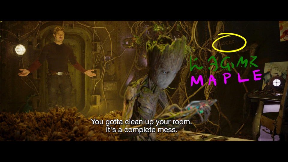 QuidVacuo_'s tweet photo. ¡CURIOSIDAD!

En la escena #PostCredito de #guardiansofthegalaxy vol.2 te dicen de que tipo de arbol está hecho #Groot. Este es Maple o Acer en español. https://t.co/kVvcB562Jt