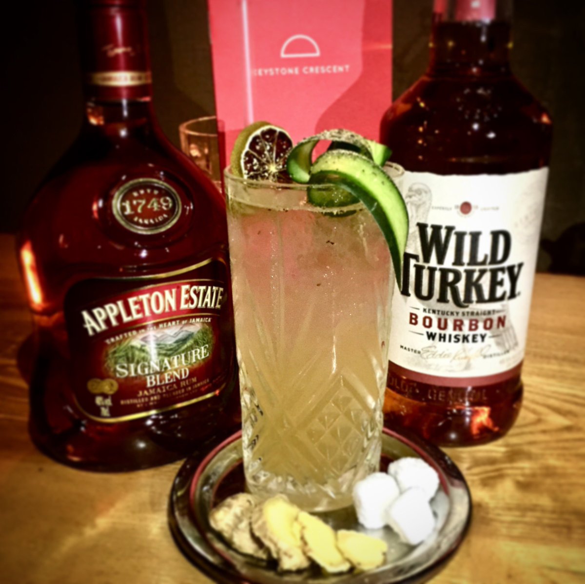 Add a little kick with one of our homemade mixers! Taste the Spice, a blend of fresh ginger and cayenne pepper. Team up with your favourite spirit! #spice #mixitup #appletonestate #wildturkey #thatgarnish #cocktails #keystonecrescent #londonbar #speakeasy #secretbar #comefindus