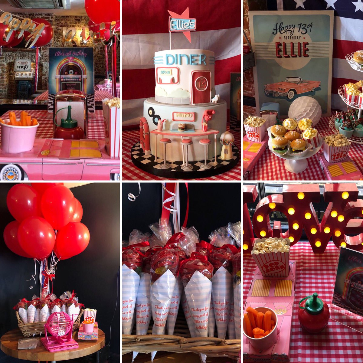 🇺🇸✨What a fabulous theme to create for this birthday bash. American diner with great collaborations>cakes <a href="/BecksBake/">Becky</a> balloons <a href="/BalloonistaCo/">Balloonista</a> American sweet cones @sweetdreamsofsurrey party planning and styling <a href="/mrs_myrtle/">Mrs Myrtle</a>