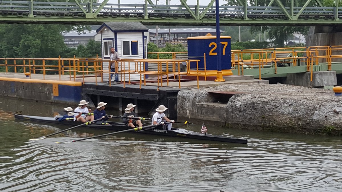 McQRowForHope's tweet photo. @McQuaidCrew into Lock 27 in #LyonsNY on the @NYSCanalCorp @CampGoodDays @McQuaidJesuit https://t.co/9zGWv4CDFq