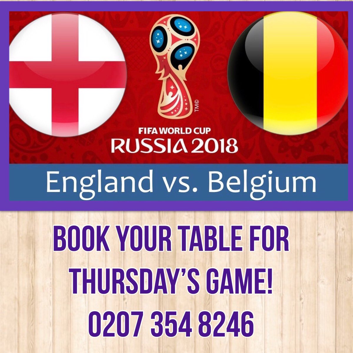 Better get your tables booked for Thursdays game, it’s going to get very busy! #englandvsbelgium #england #highburyandislington #theatrebar #football