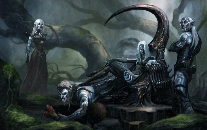 sf_virtu's tweet image. La primera parada de huida de la niebla sera el bosque Kazhubajio donde tendrán que convivir con una tribu de #Drows